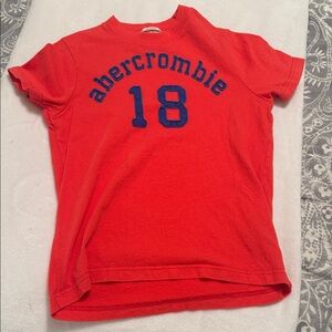 Abercrombie & Fitch Kids Bright Red “muscle”Tee with Blue Print